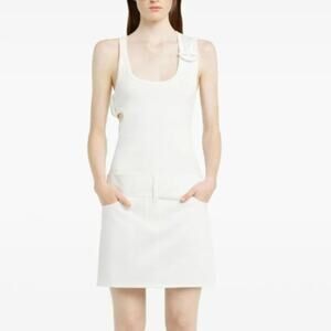 Courreges Heritage Double Buckle 90's Rib Tank Top White Size S
